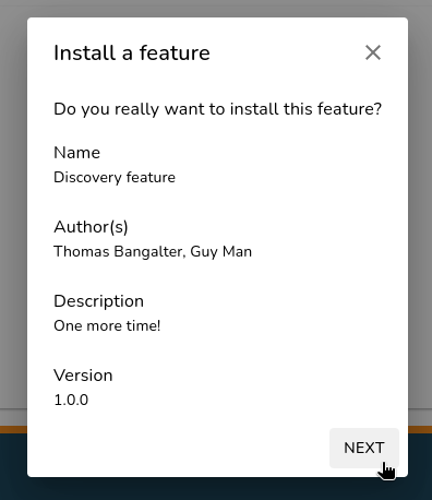 Confirm Installation Popup