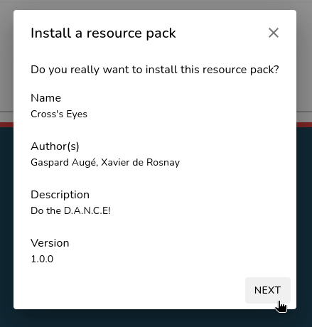 Confirm Installation Popup