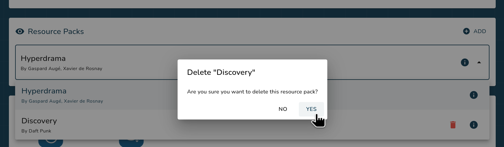 Delete Resource Pack