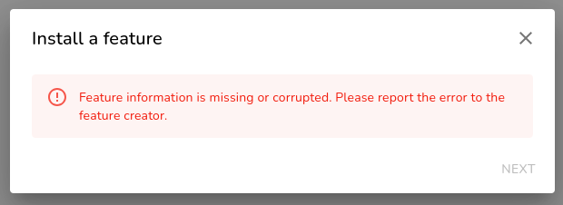 Feature Corrupted Error