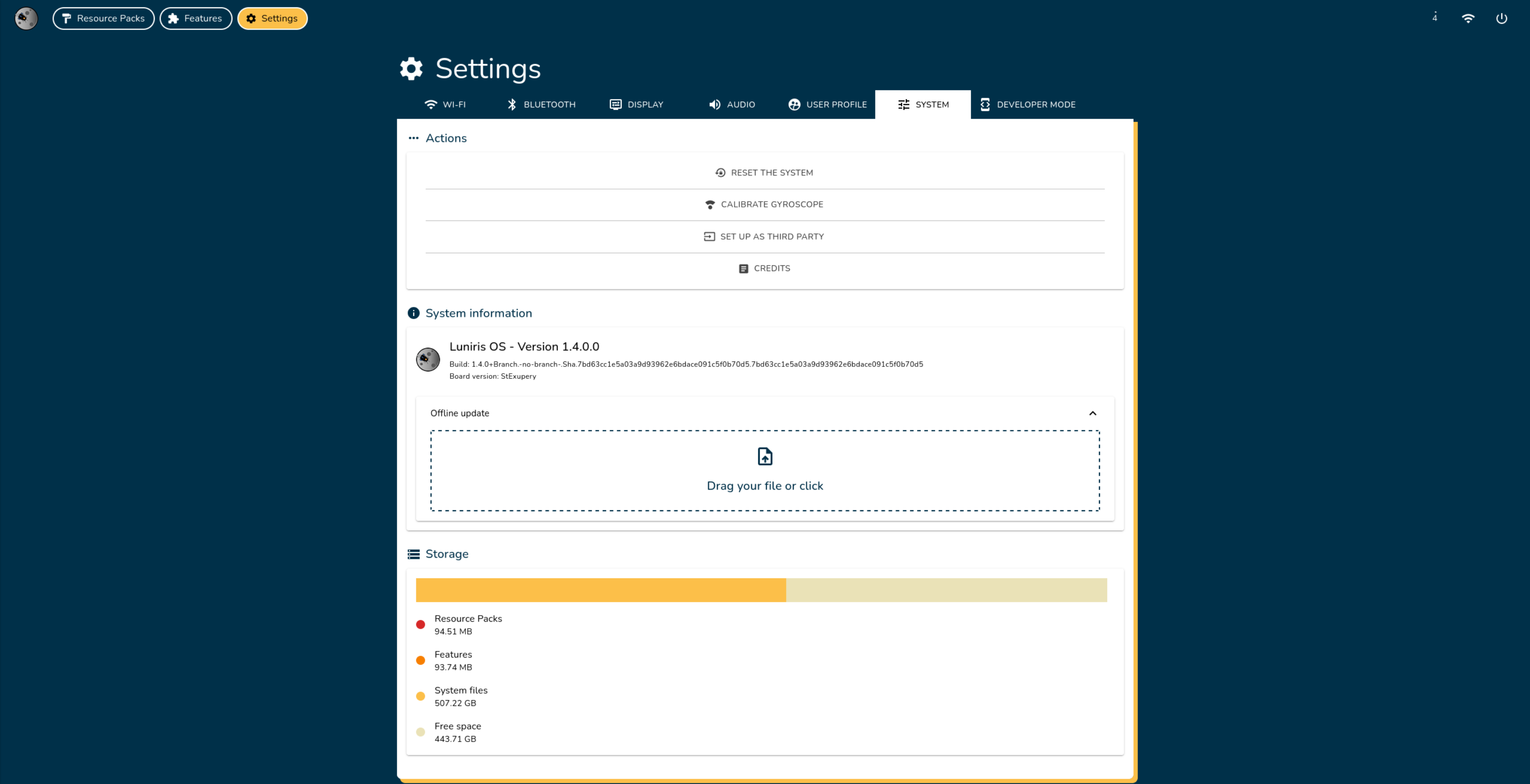 Offline update settings